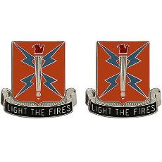 129th Signal Battalion Unit Crest (Light the Fires)